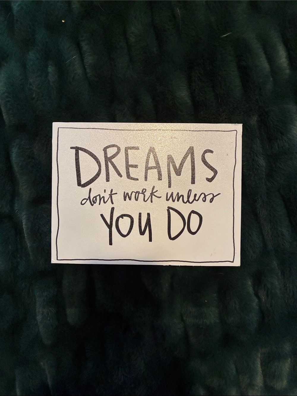 Motivational 'Dreams Don't Work Unless You Do' Wall Art - White and Black